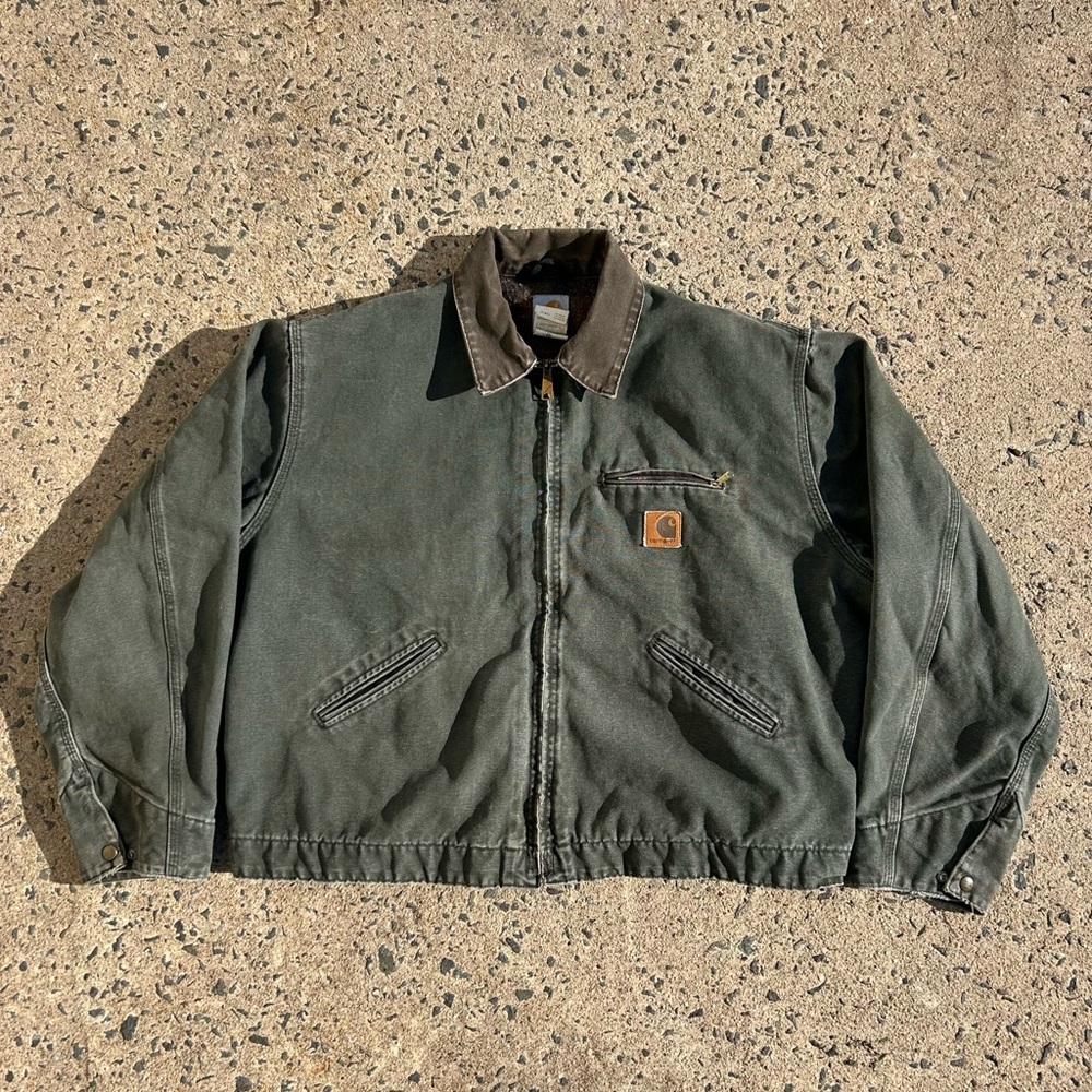 VTG Carhartt Detroit Jacket Blanket Lined J97 MOS Size 2XL UFCW Union Made Usa